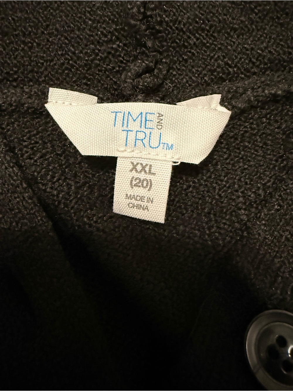Time and Tru Cozy Knit Hoodie and Wide Leg Lounge Set- Black - Picture 6 of 14